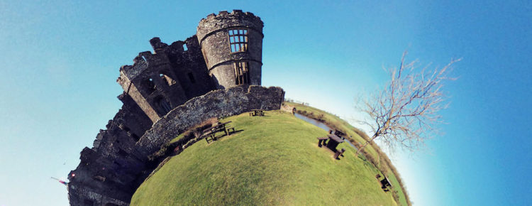 Carew Castle Tiny Planet Effect, Wales